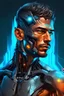 Placeholder: Create an art inspired by The Cyborg Manifest of a handsome transmasculine man