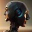 Placeholder: Robot cute profile head portrait, warrior costume, village, meditation, 8k quality