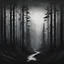 Placeholder: A black metal-styled album cover of gorgeous and dark nature scenery, menacing forest with colouring