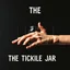 Placeholder: unbalanced color photographic collage featuring dark negative space, TEXT "THE TICKLE JAR", nihilistic, segmented arm conveyor belt of fingers, sequencing image coherence across multiple panels, foreboding, finger brine, abstract quirky juxtapositions