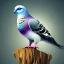 Placeholder:  top of mega high tree, portrait of pigeon