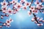 Placeholder: fantastic light pin blue background with three rows of four evenly spaced cherry blossoms