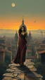 Placeholder: Old city ,minimalism, surreal beautiful fashion portrait,splash art explosion,minimalist surreal surrounding background,surreal lonely depth,deep soul spirit,fantasy surreal geometry,flat,utopia,album art,cover art,album cover,cinematic,8k,epic movie still,sharp focus,by Gustav Klimt,pascal blanche,rutkowski,repin,artstation hyperrealism painting concept art of detailed character,design matte painting,leaf