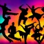 Placeholder: Jazz dancers, Silhouettes, gestures, vivid colors