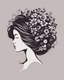 Placeholder: womans hair in the flowers silhouette