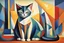 Placeholder: cute cat Weight:1 abstract cubism Euclidean Georgy Kurasov Albert Gleizes Weight:0.9 in sunshine