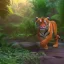 Placeholder: small Full Tiger running raning jungle