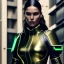 Placeholder: hyperrealistic and detailed full-length portrait of gorgeous woman| black combat uniform| in dark neon alley| ((cyberpunk))| full body shot| photorealistic| sharp focus| digital art| concept art| by Vittorio Matteo Corcos and Albert Lynch| in [poolsuite style]