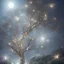 Placeholder: symmetrical metal tree in the air, cave, moonlight, high details, 8k, hyper realistic