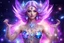 Placeholder: beautiful bright fairy cosmic women with cosmic hair, crystal jewel and dressed with a magic crystal suit