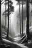 Placeholder: Generate an elegant image showcasing a serene forest scene with detailed trees and graceful vines. Use subtle grayscale tones to highlight the interplay of light and shadow, enhancing the scene's sophistication. Capture the untouched wilderness, inviting viewers to appreciate the tranquil beauty of nature's elegance in its purest form