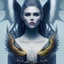 Placeholder: very complex hyper-maximalist overdetailed cinematic tribal darkfantasy closeup portrait of a malignant beautiful young dragon queen goddess with long black windblown hair and dragon scale wings, Magic the gathering, pale skin and dark eyes,flirting smiling succubus confident seductive, gothic, windblown hair, vibrant high contrast, by andrei riabovitchev, tomasz alen kopera,moleksandra shchaslyva, peter mohrbacher, Omnious intricate, octane, moebius, arney freytag, Fashion photo shoot