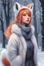 Placeholder: winter fox girl