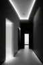 Placeholder: We make it black, veined walls and a white floor, with a rectangular reception and hidden lighting