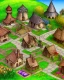 Placeholder: medieval fantasy village with flowers rpg art