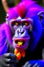 Placeholder: big purple monkey with spicy pepper in mouth