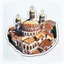 Placeholder: aerial view digital drawing of a byzantine cathedral as a sticker