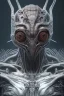 Placeholder: evil predator with crown, alien, brutal face, tron, head, burn eyes, 8k, finely detailed, dark light, photo realistic, hr giger, cyberpunk