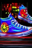 Placeholder: A converse sneaker, superman animation all over sneaker