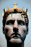 Placeholder: Ultra Realistic image, Roman sculpture, white marble material, Lionel Messi, gold crown of natural thorns, god crown, Renaissance style, sun rays background, waist up portrait, epic, celestial, cinematic lighting, God lights, 4k resolution, smooth details, soft lighting, unreal engine 5, art station, substance 3d.