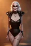 Placeholder: Carmen Dell`orifice as evil queen in black leather gown, angry, busty, curvey, cleavage, unreal 5, octane render,cinema4d, dynamic lighting, dramatic lighting, 4k, redshift render, highly detailed, hyper realistic