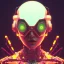 Placeholder: portrait painting of a cyberpunk red robot spider, ultra realistic, intricate details, ultra highly detailed, shiny, smooth, studio quality, octane render, Surrealism, Triadic colour scheme,glow-stick, ambient lighting,nightclub lighting, polaroid, 100mm, --ar 1:1 --v4