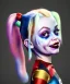 Placeholder: Harley quinn toddler, full body, soft skin, dramatic lighting, hyper realistic