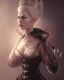 Placeholder: old evil queen in black leather gown, femme fatale, volouptous, busty, cleavage, angry, emperious, 8k resolution concept art portrait by Greg Rutkowski,