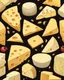 Placeholder: delicious pieces of cheese on black background