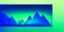 Placeholder: 3d rendering. Abstract futuristic neon background. Fantastic landscape with glowing geometric triangular frame and mountains