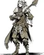 Placeholder: Girl Archer concept art, full body, sketch, coll style, bow