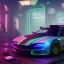 Placeholder: cyberpunk hyper car,cyberpunk 2077,center composition, ultra realistic,shiny, smooth, studio quality, octane render, Surrealism, Triadic colour scheme,glow-stick, ambient lighting,nightclub lighting, polaroid, 100mm, --ar 1:1 --v4