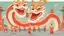 Placeholder: fantasy cartoon style illustration: chinese new year celebration dragon dance