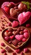 Placeholder: Valentines day treats, chocolate, art, drawing, very realistic, detailed, vibrant colors.