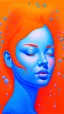 Placeholder: portrait, 3d painting, fanciful, modern, orange-blue contrast, universe, pastel colors