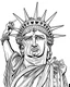 Placeholder: New York City Statue of Liberty Face coloring page, full body (((((white background))))), only use an outline., real style, line art, white color, clean line art, white background, Sketch style.