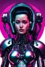 Placeholder: photo portrait of cute cyberpunk synthwave vaporwave armored soldier girl smiling technoir giger sorayama gantz