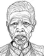 Placeholder: create and image of Nelson Mandela, simple line art, one line, white background, coloring book style, well composed, no gradient, strong line, no fill, no solids, hand drawn