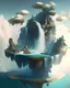 Placeholder: A dreamlike floating island with waterfalls that flow upwards.