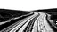 Placeholder: following a trail of tire tracks, black on white vector