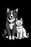 Placeholder: A ilustration of DOG AND CAT, middle ground design, t-shirt design, no black ground, vector, 4k