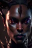 Placeholder: hyper detailed ultra sharp 3/4 portrait of a beautiful dark Female devil (PERFECT FACE, PERFECT EYES) in dramatic pose, 16 k, hd, cinematic, volumetric light, proportional, trending on artstation, sharp focus, studio photo, intricate details, highly detailed, by greg rutkowski, professional ominous concept art, an intricate, elegant, highly detailed digital painting