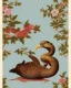 Placeholder: a repeating pattern of Vintage European chinoiserie wallpaper with dodo bird and oak leaf branches