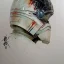 Placeholder: photorealistic luke skywalker helmet with weathered painting , illustration on coarse canvas by <agnes cecile> and <Yoji Shinkawa>, ornate and intricate details , soft smooth lighting, ultra detailed concept art,