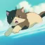 Placeholder: Cute fluffy kitty diving in an ocean, gorgeous light shafts, beautiful, colorful, happy