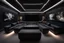 Placeholder: a black themed dedicated home cinema room with LED ambient lighting in the walls make sure the room is completely symmetrical