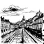 Placeholder: Black and white brush strokes sketched santiago de compostela way