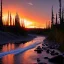 Placeholder: Raging River at sunrise in alaska by Sydney Laurence