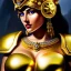 Placeholder: ultra detailed fullbody Portrait in oil on canvas of a beautiful busty woman with Gold Saints Armor with helmet,extremely detailed digital painting, extremely detailed face,crystal clear Big eyes, mystical colors ,perfectly centered image, perfect composition,rim light, beautiful lighting,8k, stunning scene,extremely sharp detail,finely tuned detail, ultra high definition raytracing, in the style of robert e howard and pablo oliveira and Ken Kelley and Ohrai Noriyoshi and Simon Bisle