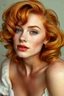 Placeholder: A picture of Marilyn Monroe , Incredibly beautiful ginger haired woman with freckles. wavy hair, raw photo